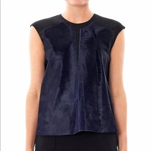 Helmut Lang Mixed Media Pony Hair Top - M